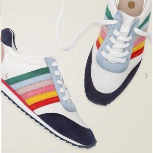 Boden Striped Sneakers - White Rainbow